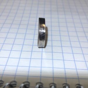 Coin ring made from 10 cent Dime 2016